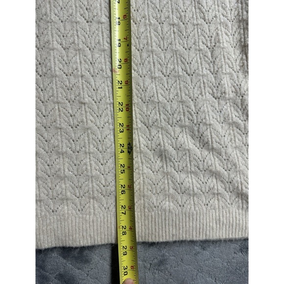 Chico's Oatmeal Drama Cable Pullover V-neck Sweater Size 3 Womens XL Stretch - Picture 7 of 10